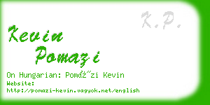 kevin pomazi business card